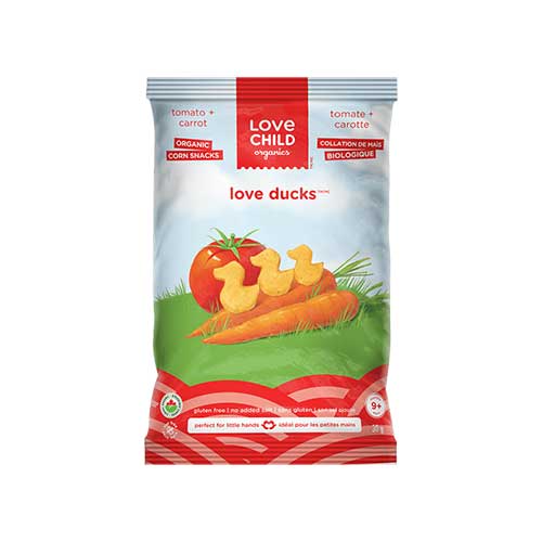 Love Child Love Ducks – Organic Corn Snacks – Tomato & Carrot