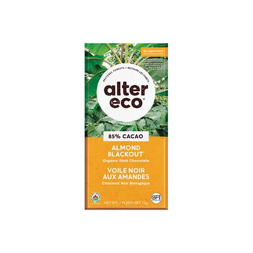 Alter Eco Organic Chocolate – Almond Blackout 85%