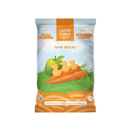 Love Child Love Ducks – Organic Corn Snacks – Carrot & Apple