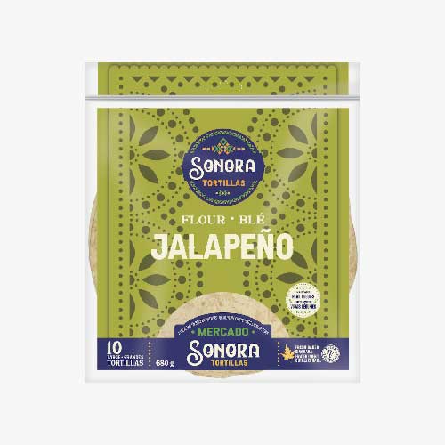 Sonora Flour Tortillas – Jalapeno – Large 10″