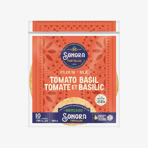 Sonora Flour Tortillas – Tomato Basil – Large 10″