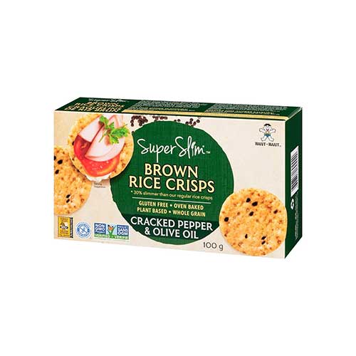 SuperSlim Brown Rice Crisps – Cracked Pepper & Olive Oil